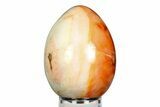 Vibrant Polished Carnelian Agate Egg - Madagascar #355499-1